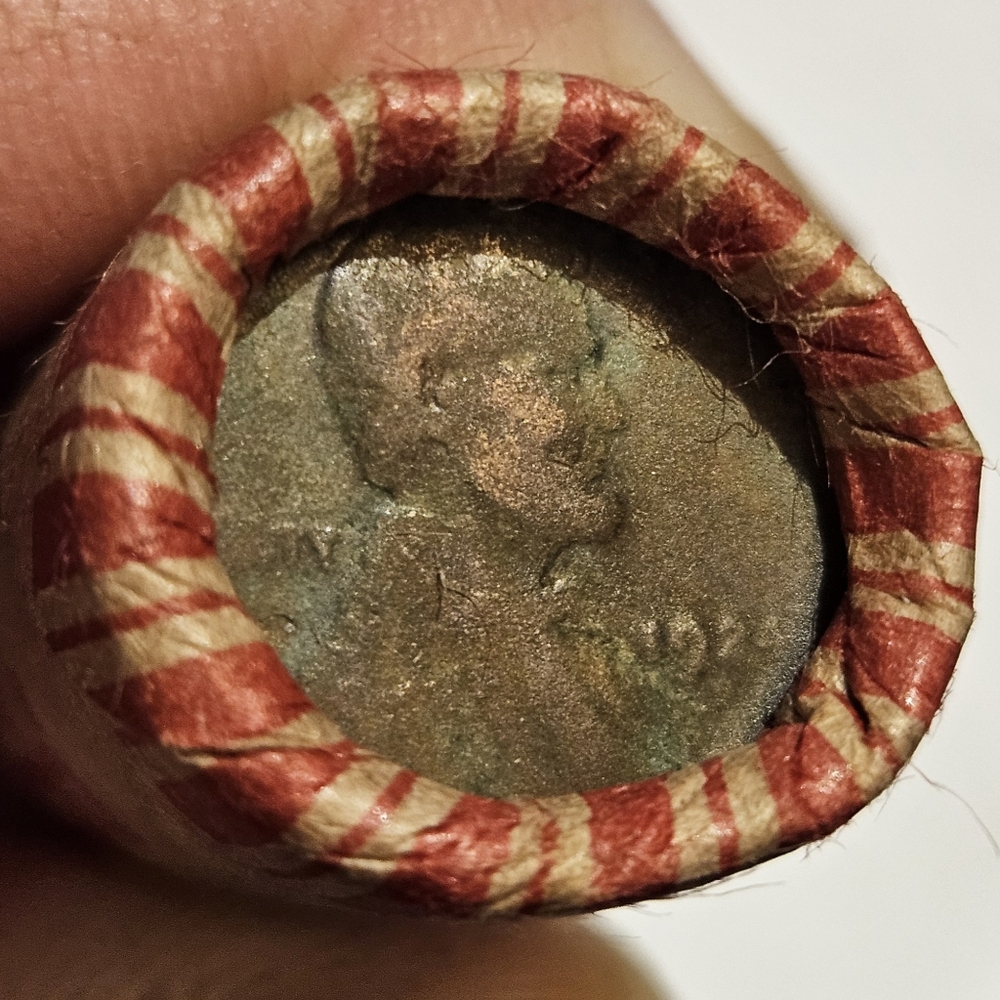1924-D/1918-D Wheat Enders on Unsearched Roll of 50 Lincoln Wheat Pennies